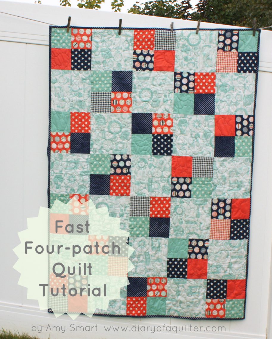Fast Four Patch Quilt Tutorial - Quilting Tutorial | Diary of a Quilter