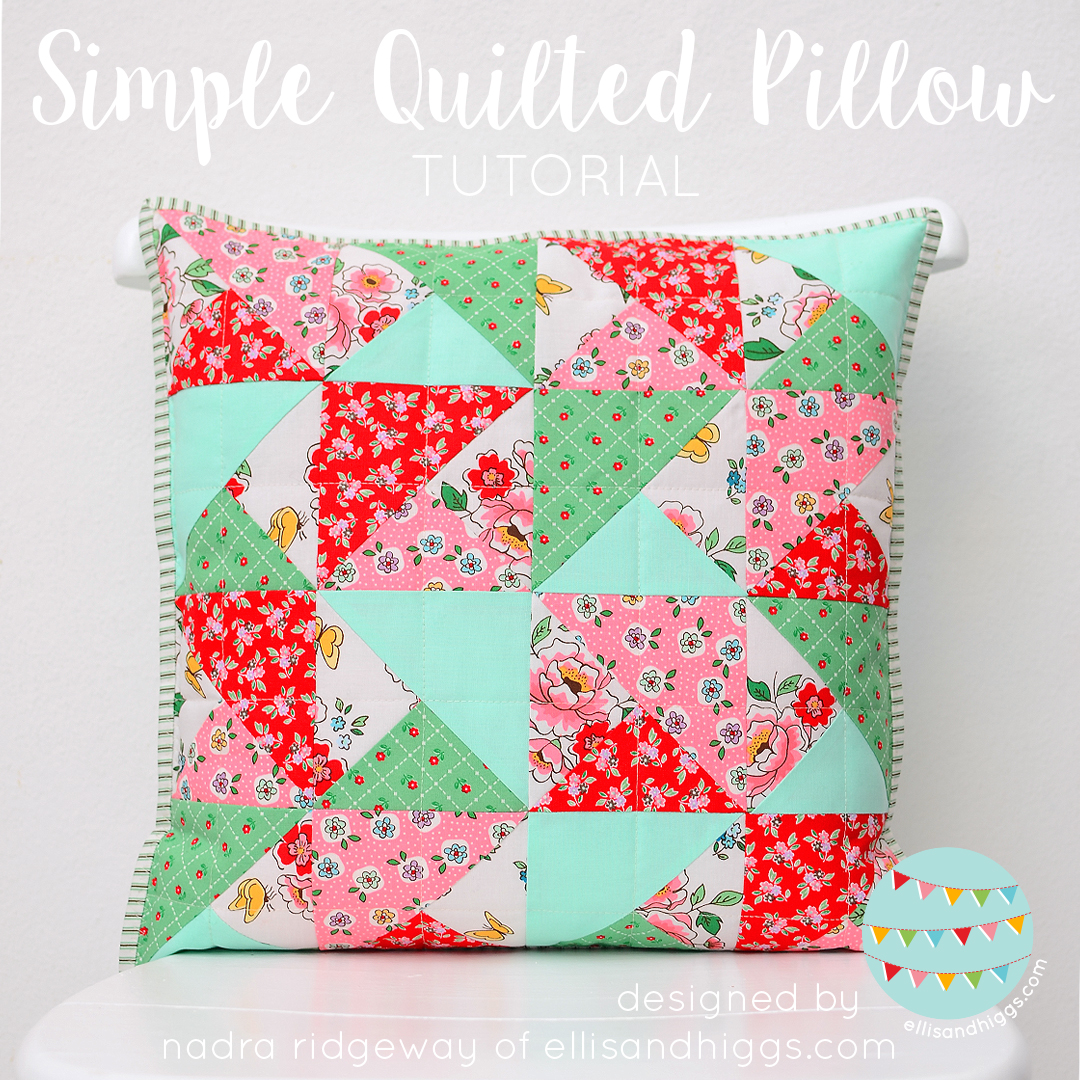 Simple Quilted Pillow Tutorial from Nadra of Ellis & Higgs - Diary of a  Quilter - a quilt blog