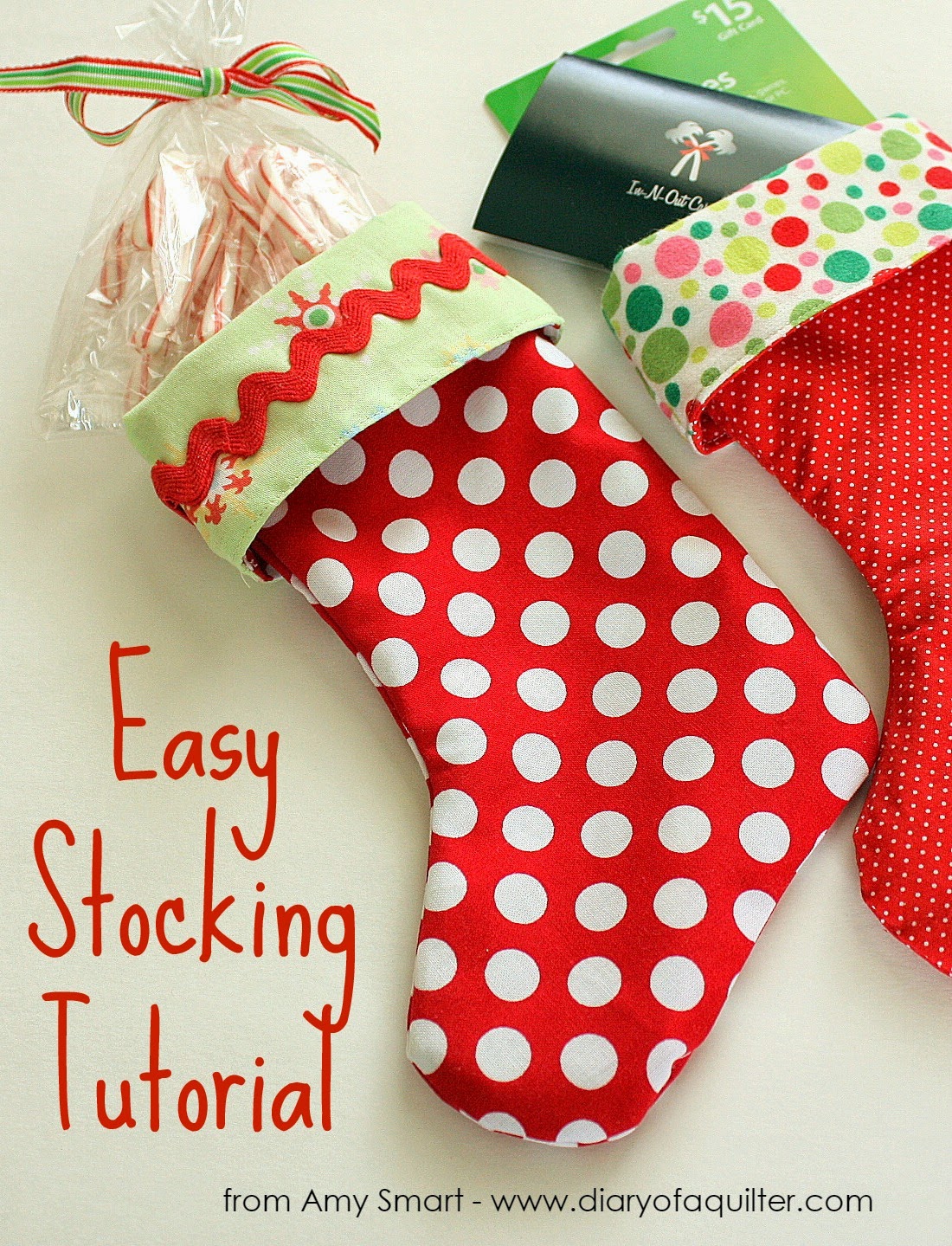 Easy Christmas stocking Tutorial featured by top US quilting blog, Diary of a Quilter