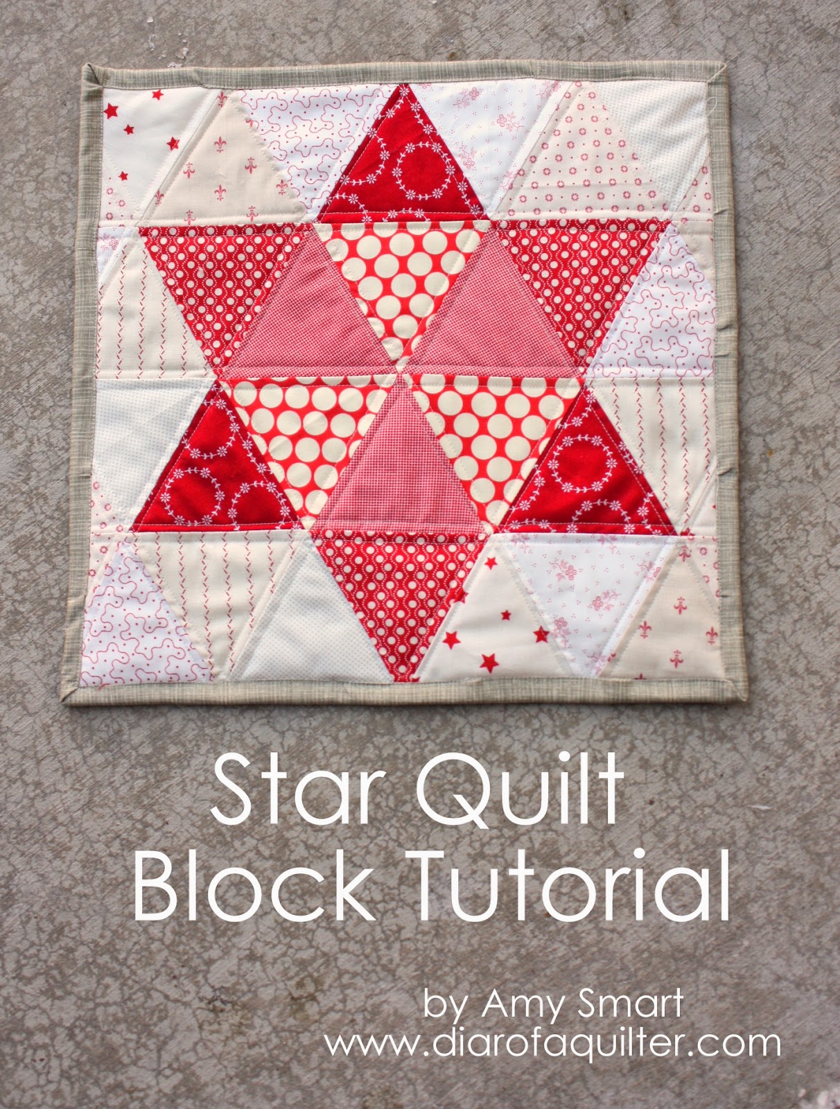 Christmas Star Quilt Tutorial featured by top US quilting blog, Diary of a Quilter