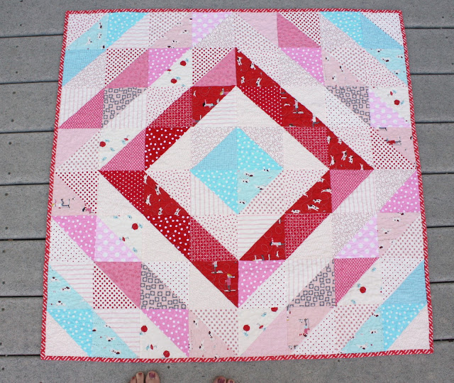 Half Square Triangle Quilt instructions and pattern featured by top US quilting blog, Diary of a Quilter
