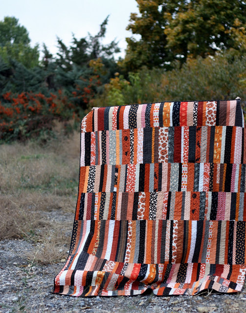 Modern, scrappy Halloween Quilt by Amy Smart - Diary of a Quilter