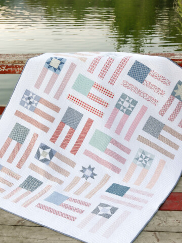 Red, White, and Blue US flag quilt pattern