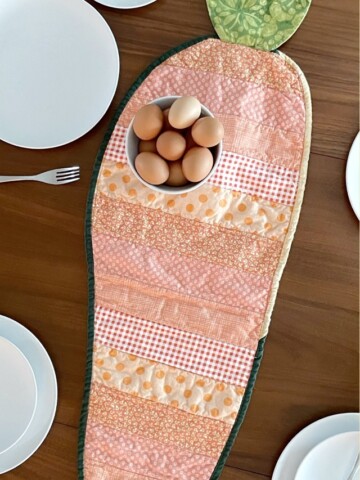 Carrot table runner for spring - perfect for sewing with scraps